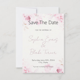 Romantische rosa Rosen Elegant und hübsch Save The Date