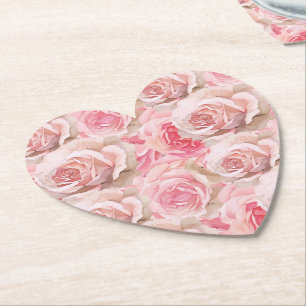 Romantische rosa Rosen Floral-Brautdusche Untersetzer