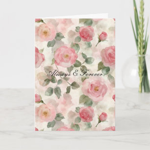Romantische Rosa Rosen Floral Forever Love Karte