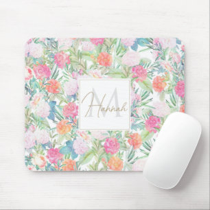 Romantische rosa Rosen florales Vintage-Design Mousepad