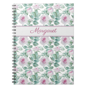 Romantische rosa Rosen personalisiert Notizblock