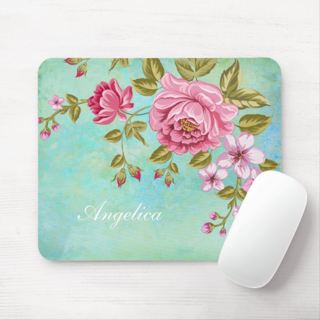 Romantische rosa Rosen, personifizieren Ihren Mousepad (Mit Mouse)