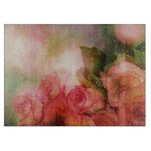 Romantische rosa Rosen weiche Oberfläche Schneidebrett