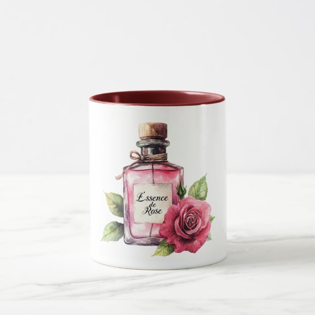 Romantische rosa Rosenblume Tasse (Zentrum)