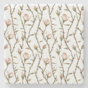 Romantische rosa Rosenblumen Geburtstag Steinuntersetzer