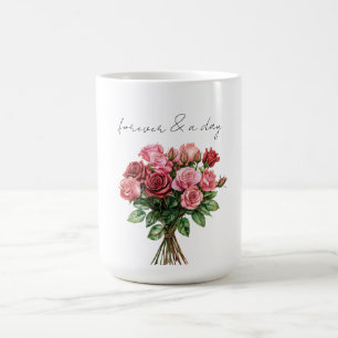 Romantische Rosa Rosenblütenhochzeit Kaffeetasse