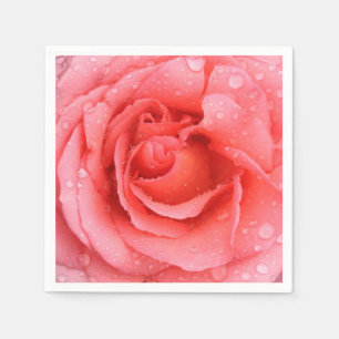 Romantische Rosa Rosentropfen Serviette