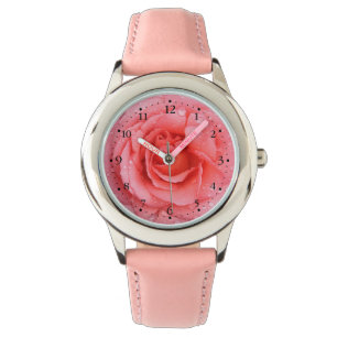 Romantische rosa Rosenwasser-Tropfen Armbanduhr