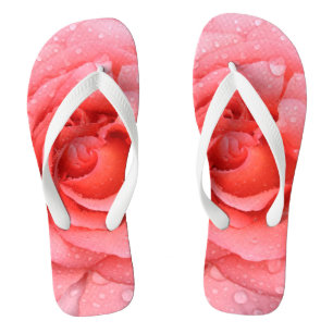 Romantische rosa Rosenwasser-Tropfen Flip Flops