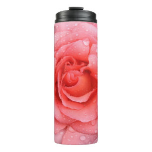Romantische rosa Rosenwasser-Tropfen Thermosbecher