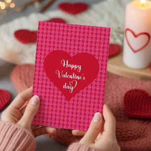 Romantische rosa rote Herzen Frohen Valentinstag Feiertagskarte