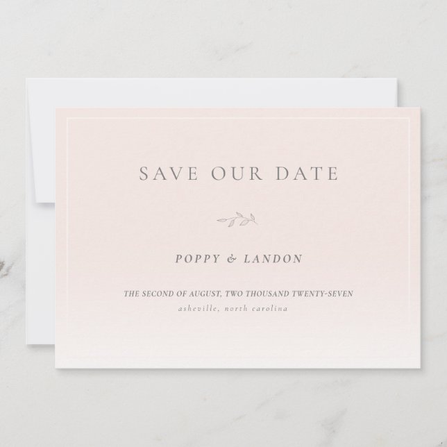 Romantische Rosa Save the Date-Karte Save The Date (Vorderseite)