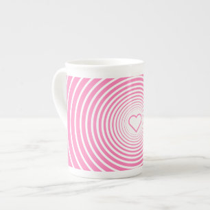 Romantische rosa Tasse mit Herz