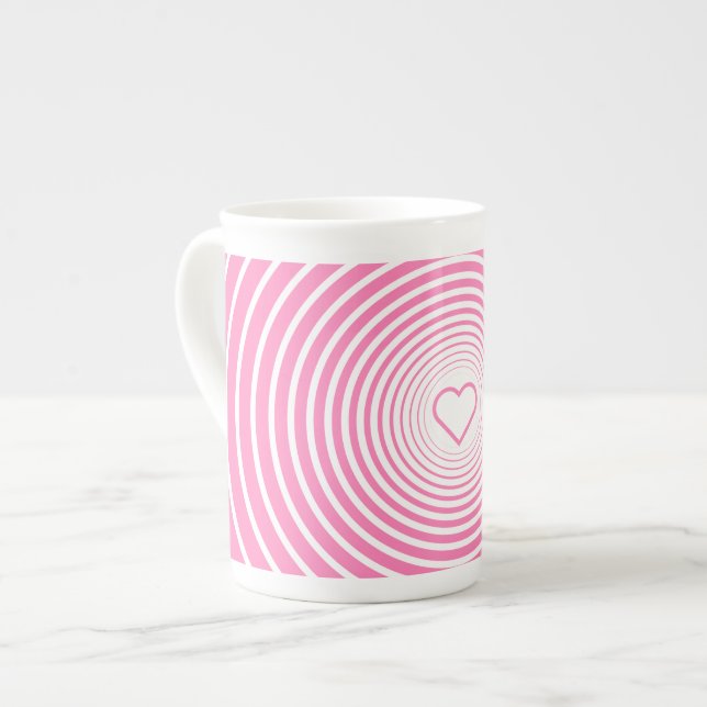 Romantische rosa Tasse mit Herz (Vorderseite Links)