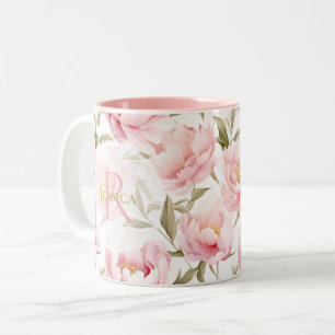 Romantische Rosa-Tasse Zweifarbige Tasse