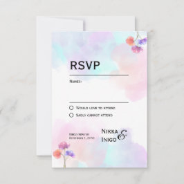 Romantische rosa und blaue Hochzeitskarten RSVP Karte