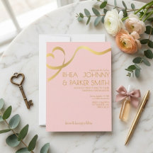 Romantische rosa und goldene Schriftformelle Hochz