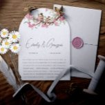 Romantische Rosa Vintage Liebesvögel Einladung<br><div class="desc">Eleganter rustikaler Chic Pink Blütengarten Romantische und Whimsical Vintage Liebesvögel Hochzeiten ></div>