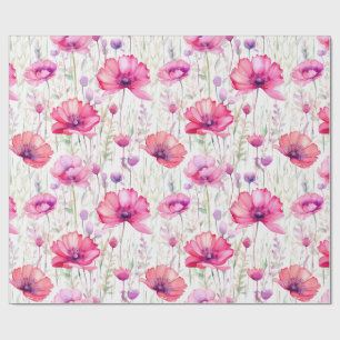 Romantische rosa Wildblume Geschenkpapier