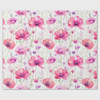 Romantische rosa Wildblume Geschenkpapier