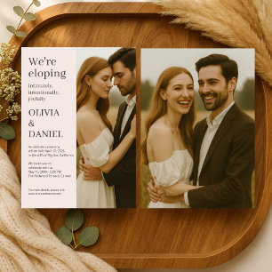 Romantische Rosafarben-Elopement Minimalistische F Einladung