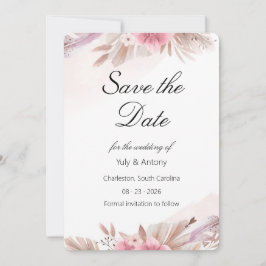 Romantische rosafarbene Champagner-Hochzeitserinne Save The Date
