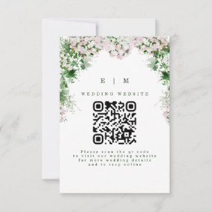 Romantische rosafarbene florale Gartenhochzeit RSVP Karte