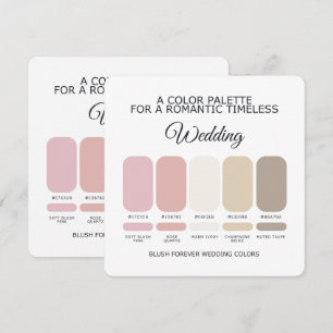 Romantische rosafarbene Hochzeit Farbpalette Karte