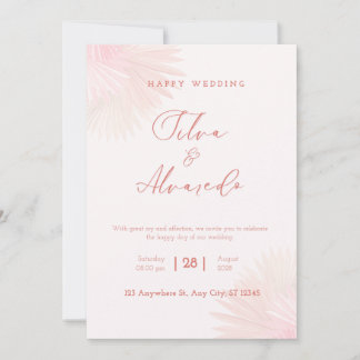 🌸 Romantische rosafarbene Hochzeitseinladung Einladung