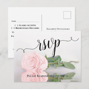 Romantische rosafarbene reflektierende Rosen-Hochz Postkarte