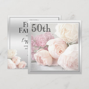Romantische Rose 50. Geburtstagsparty Einladung