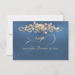 Romantische Rose Arc - Blaue RSVP-Karte RSVP Karte