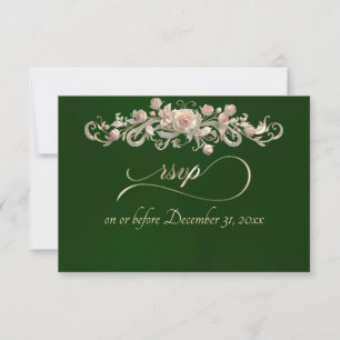 Romantische Rose Arc - Smaragd RSVP Karte