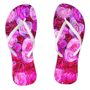 Romantische Rose Blume Bouquet Pink Flip Flops