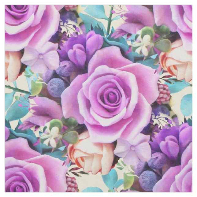 Romantische Rose Blume Garten Stoff (Muster)