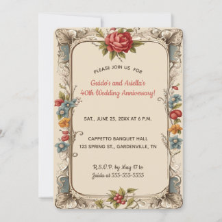 Romantische Rose Blumengarten Einladung