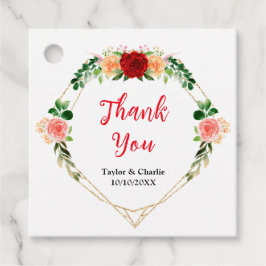 Romantische Rose Blumenhochzeit Vielen Dank Geschenkanhänger