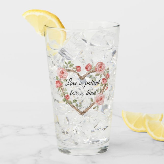 Romantische Rose Blumenkohl Liebe Glas (Vorderseite Ice)