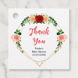 Romantische Rose Blumenschmuck Danke Geschenkanhänger