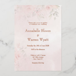 Romantische Rose Blush Garden 2 mit Rose Gold Folieneinladung