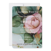 Romantische Rose Blush Pink Gold Floral Geburtstag