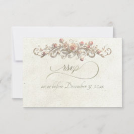 Romantische Rose-Bogen - Creme RSVP Karte