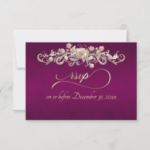 Romantische Rose-Bogen - Pflaume RSVP-Karte RSVP Karte