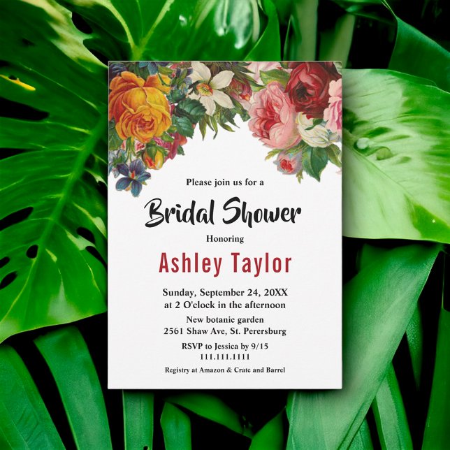 Romantische Rose Boho Floral Brautparty Einladung (Von Creator hochgeladen)