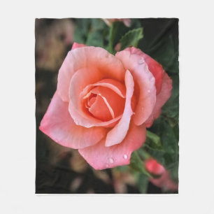 Romantische Rose Botanische Kunst Fleecedecke