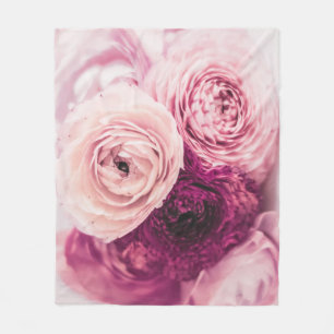 Romantische Rose Bouquet: Vintages Branding. Fleecedecke