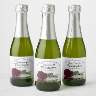Romantische Rose Burgund Hochzeit Danke Mini