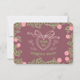 Romantische Rose des Kerns - Vintage Herzlounge Dankeskarte