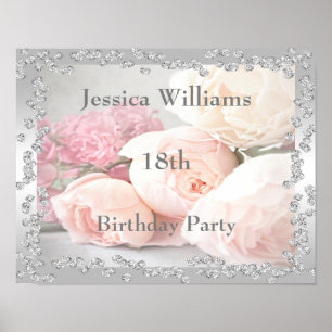 Romantische Rose & Diamanten 18. Poster