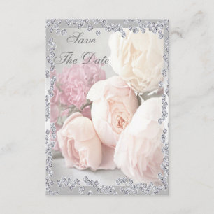Romantische Rose & Diamanten Save the Date 70.